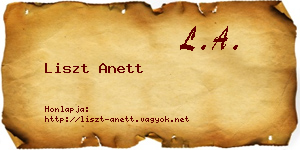 Liszt Anett névjegykártya